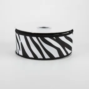 1.5" Animal Stripes Ribbon: White & Black (10 Yards)