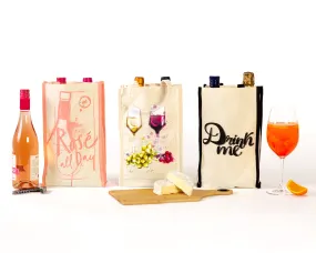 2-BOTTLE CANVAS WINE BAGS | SET OF 3