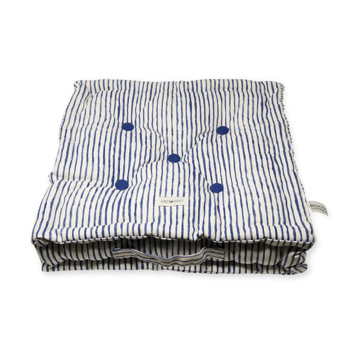 Acrylic Coated Floor Cushion - India Ink - Egg Shell