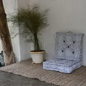 Acrylic Coated Floor Cushion - India Ink - Egg Shell