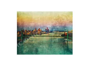 Ambassador Bridge Aerial Skyline Luster or Canvas Print $35 - $430