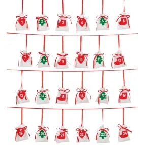 Amscan Christmas Advent Pouch Garland 10ft