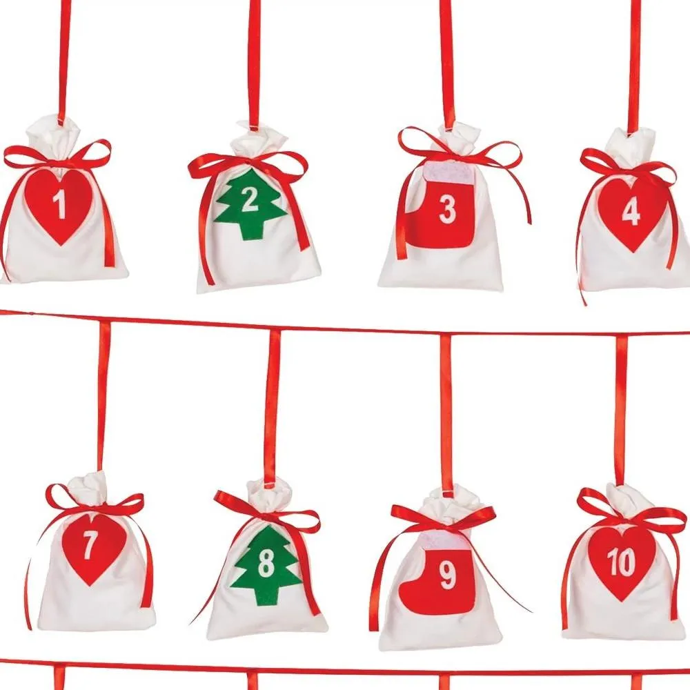 Amscan Christmas Advent Pouch Garland 10ft