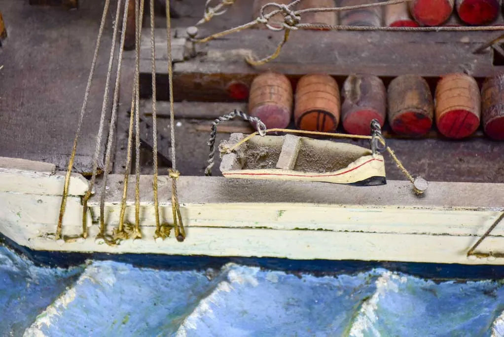 Antique French model boat, 'Vigilante' - ex voto