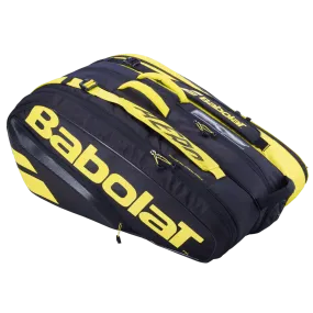 BABOLAT PURE AERO 12 PACK RACQUET BAG (BLACK/YELLOW)