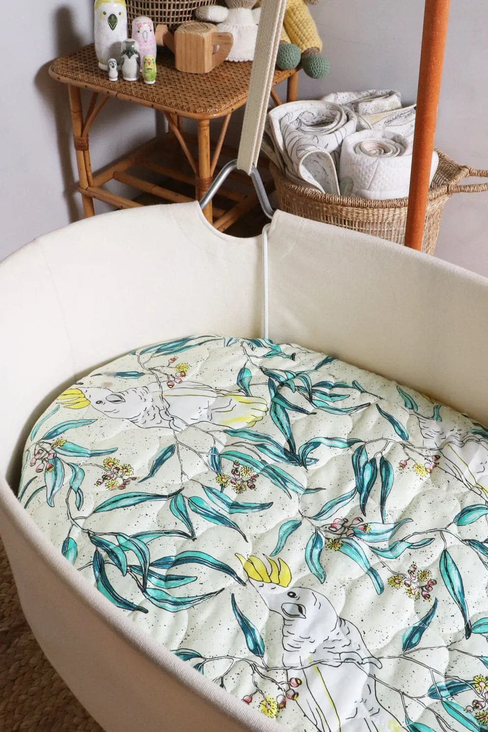 Baby Cot Sheet - Cockatoo Expect-A-Spill Sheets