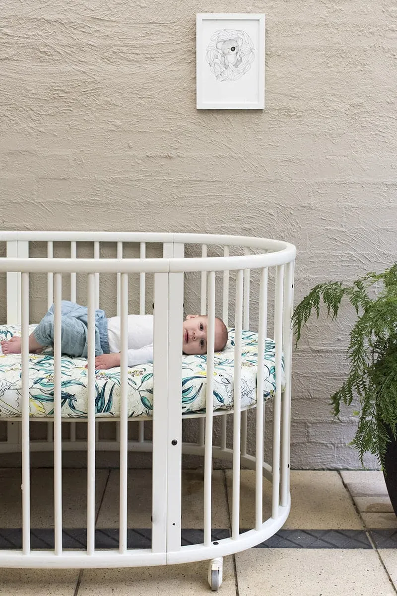 Baby Cot Sheet - Cockatoo Expect-A-Spill Sheets