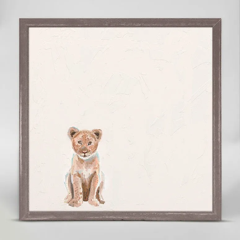 Baby Lion Mini Framed Canvas