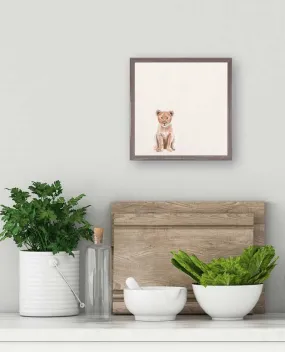 Baby Lion Mini Framed Canvas