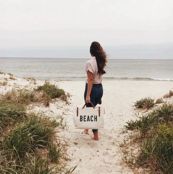 Beach Canvas Utility Bag - Natural