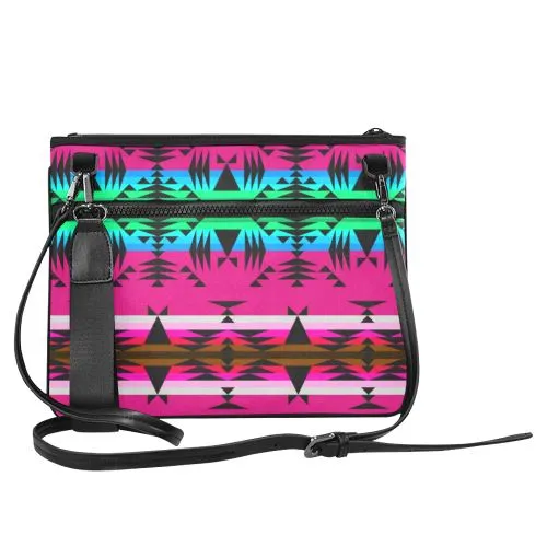 Between the Mountains Pink Slim Clutch Bag