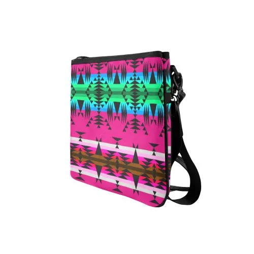 Between the Mountains Pink Slim Clutch Bag