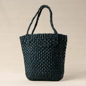 Black - Handmade Organic Water Hyacinth Hand Bag from Assam