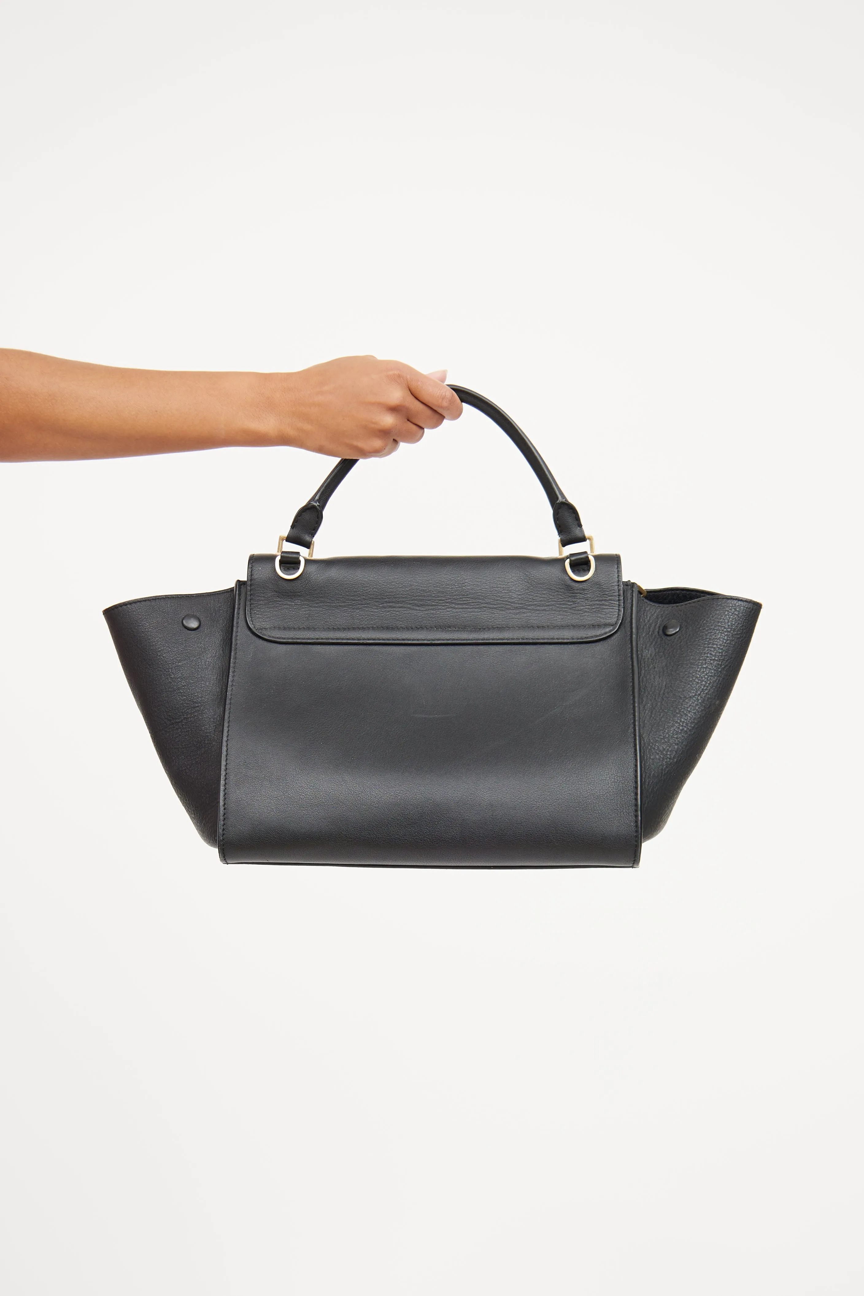 Black Trapeze Leather Bag