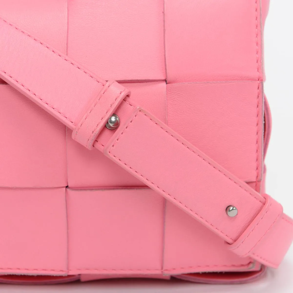 Bottega Veneta Pink Lambskin Cassette Shoulder Bag