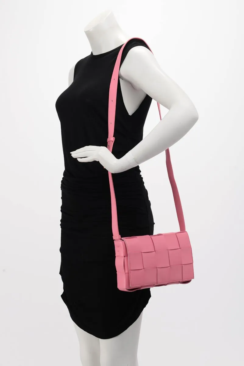Bottega Veneta Pink Lambskin Cassette Shoulder Bag