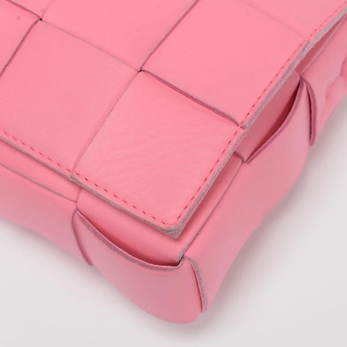 Bottega Veneta Pink Lambskin Cassette Shoulder Bag
