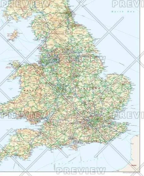 British Isles Physical Large Wall Map by Global Mapping (2016)