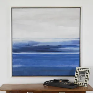 Canvas Art - Blue Landscape Abstract Ocean Wall Art Decor
