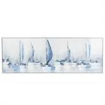 Canvas Art - Blue Sail Boat Framed Wall Art Decor