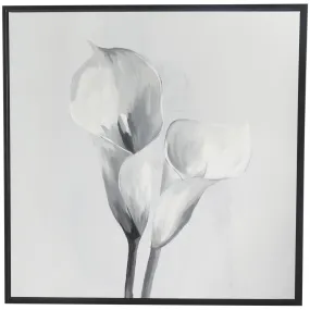 Canvas Art - White Floral Shaded Tulip Wall Art Decor