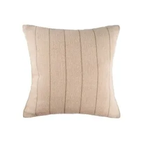 carol & frank 18" x 18" Jute Striped Dune Tan Cotton Decor Throw Pillow