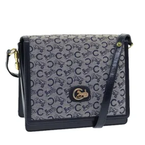 CELINE C Sulky Shoulder Bag Canvas Navy Auth ar12162