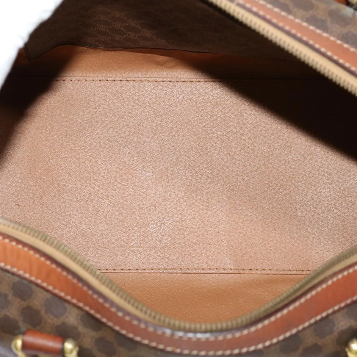 CELINE Macadam Canvas Boston Bag PVC Brown Auth yk11406