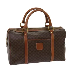 CELINE Macadam Canvas Boston Bag PVC Brown Auth yk11406