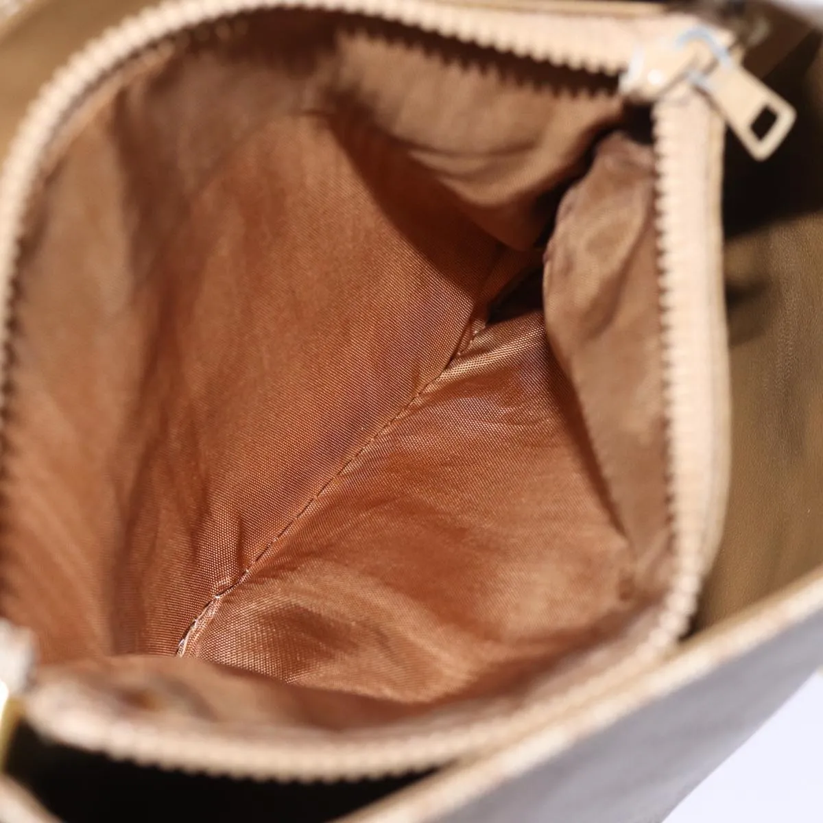 CELINE Macadam Canvas Hand Bag Coated Canvas Beige Auth bs13993