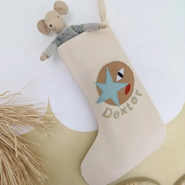 Christmas Stocking With Felt Face