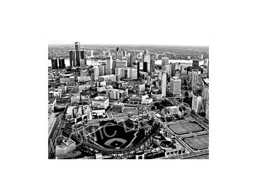 Comerica Park Aerial Black & White Luster or Canvas Print $35 - $430