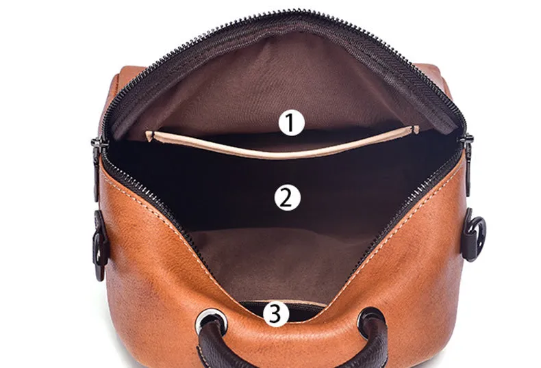 Cute Womens Brown Leather Mini Backpack Purses Shoulder Purse