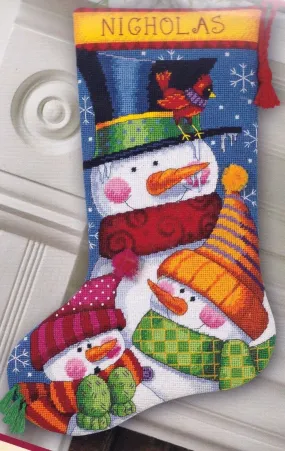 DIY Dimensions Freezin Season Snowman Christmas Needlepoint Stocking Kit 09139