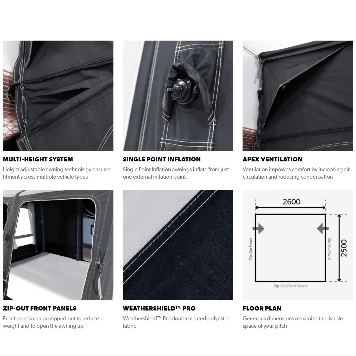 Dometic Rally AIR Pro 260 S Caravan/Motorhome Inflatable Awning