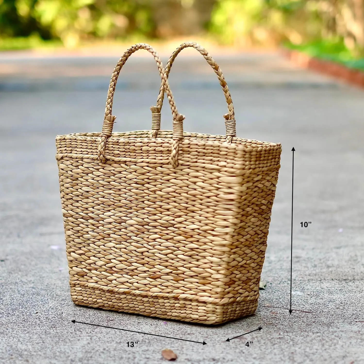 Elegant Natural Straw Bag - Big