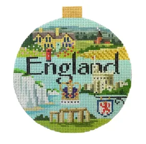 England Travel Round Needlepoint Canvas