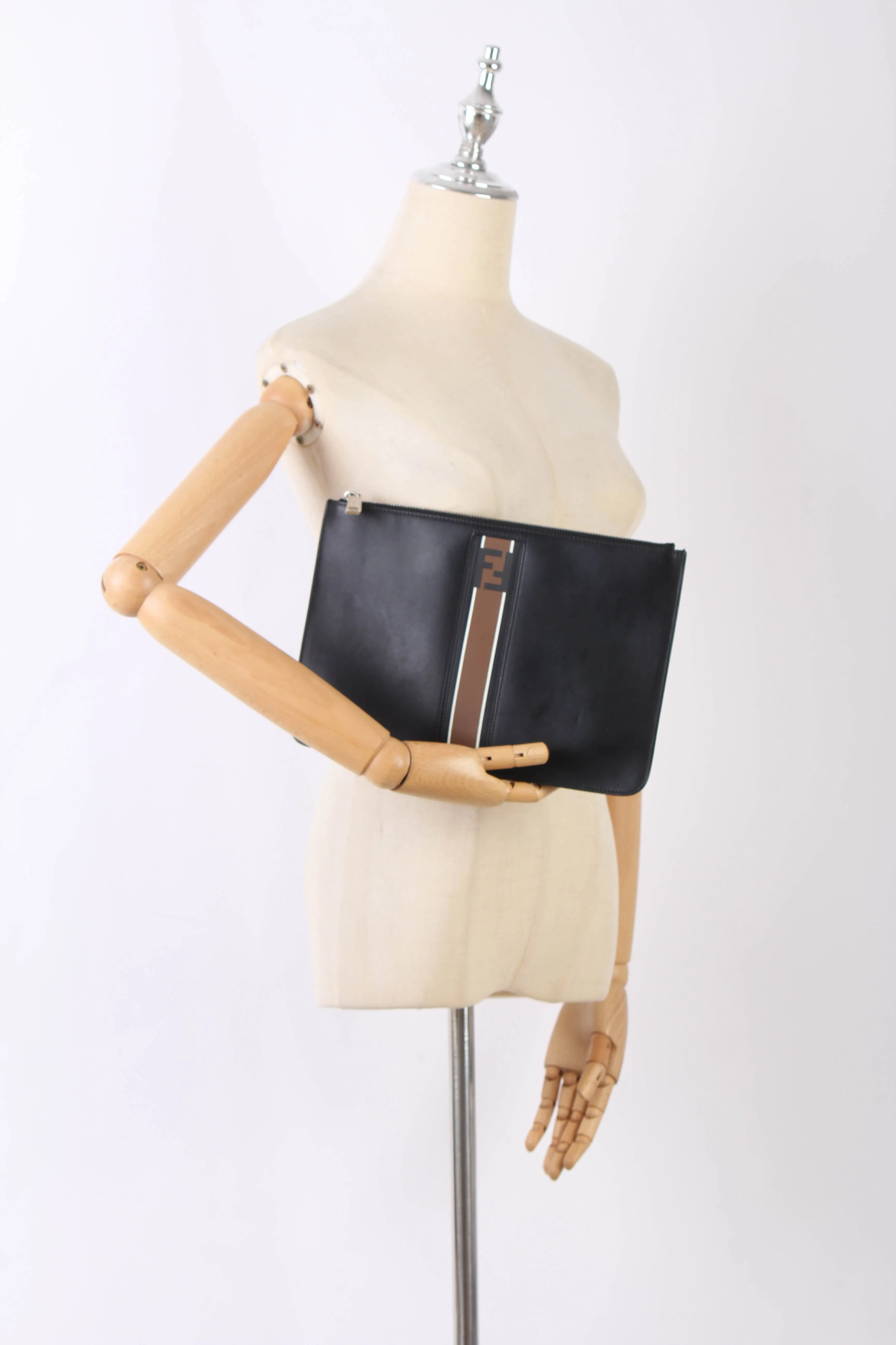 Fendi Leather Clutch Bag - '10s