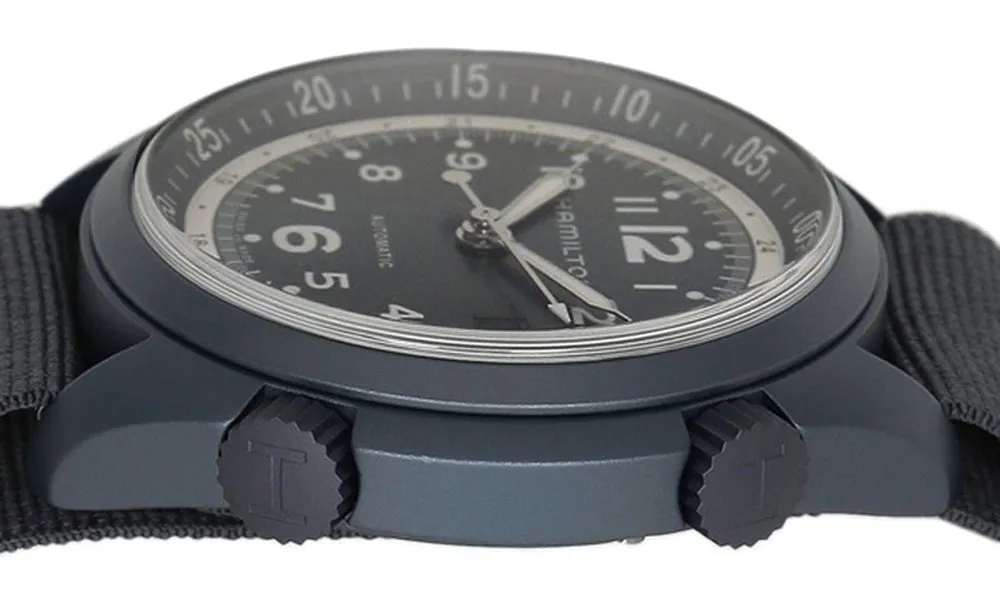 Hamilton Khaki Aviation Pilot Pioneer Automatic Blue Aluminum Canvas Strap Men’s Watch Date H80495845