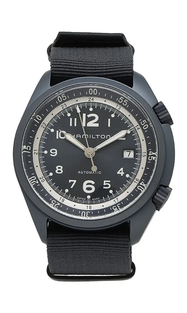 Hamilton Khaki Aviation Pilot Pioneer Automatic Blue Aluminum Canvas Strap Men’s Watch Date H80495845
