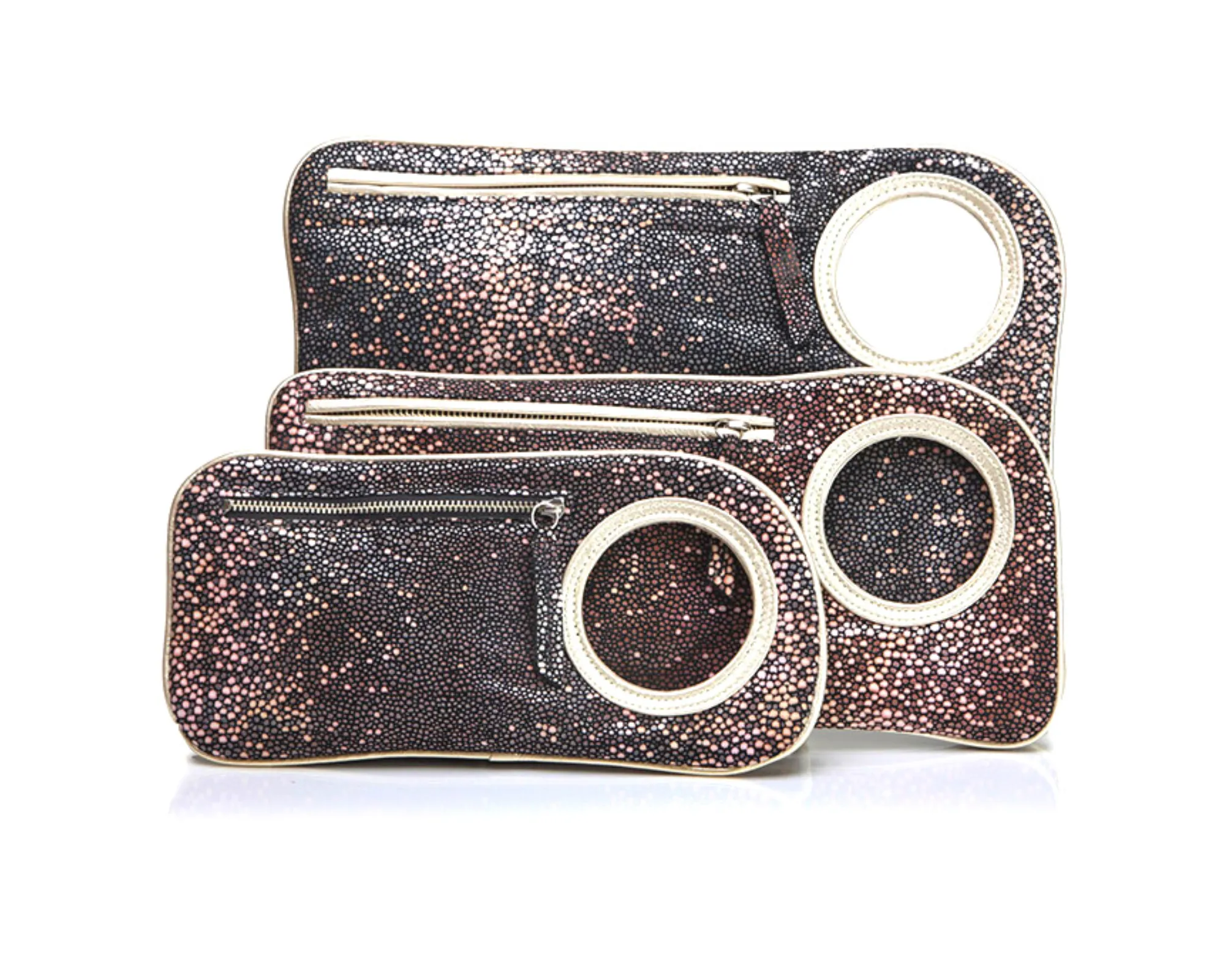 Hands Free Bracelet Clutch -Medium-Stingray with Pearl ring
