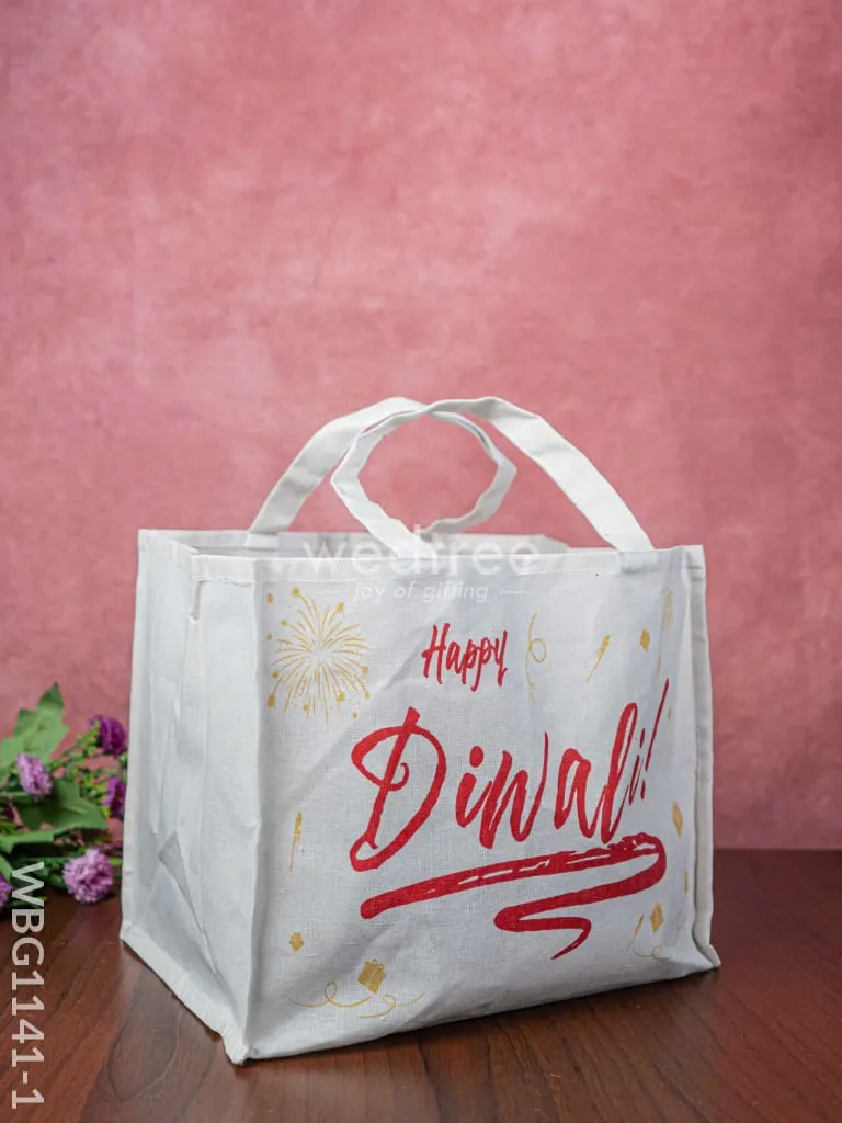 Happy Diwali Printed Cotton Bag - WBG1141-1