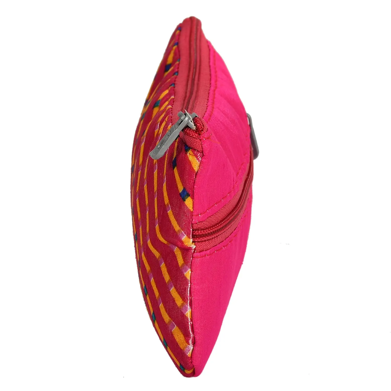 Heart Home Polyester Lining Print Purse For Woman/Girls Set Of 2 (Pink) 54HH4343.
