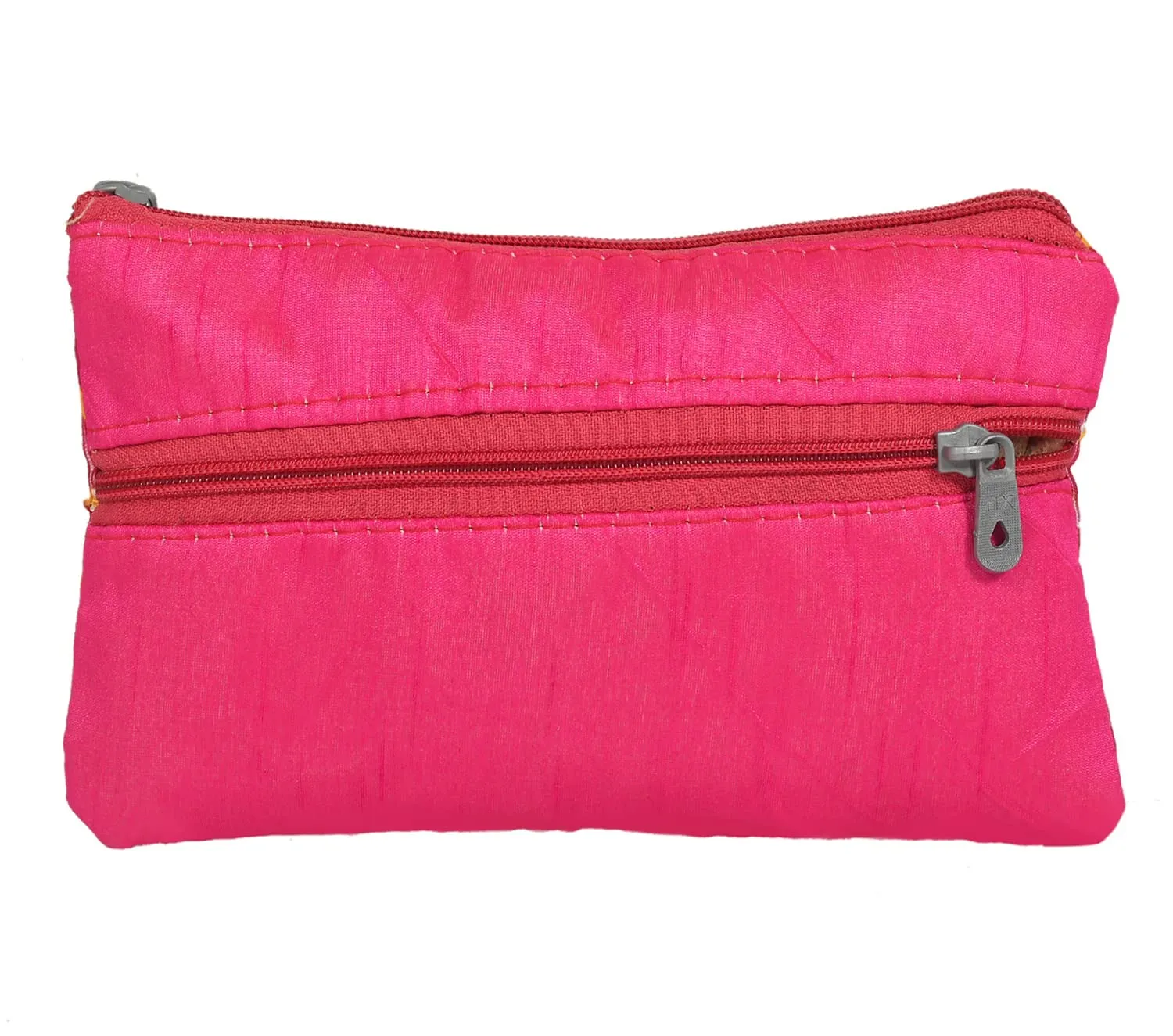 Heart Home Polyester Lining Print Purse For Woman/Girls Set Of 2 (Pink) 54HH4343.