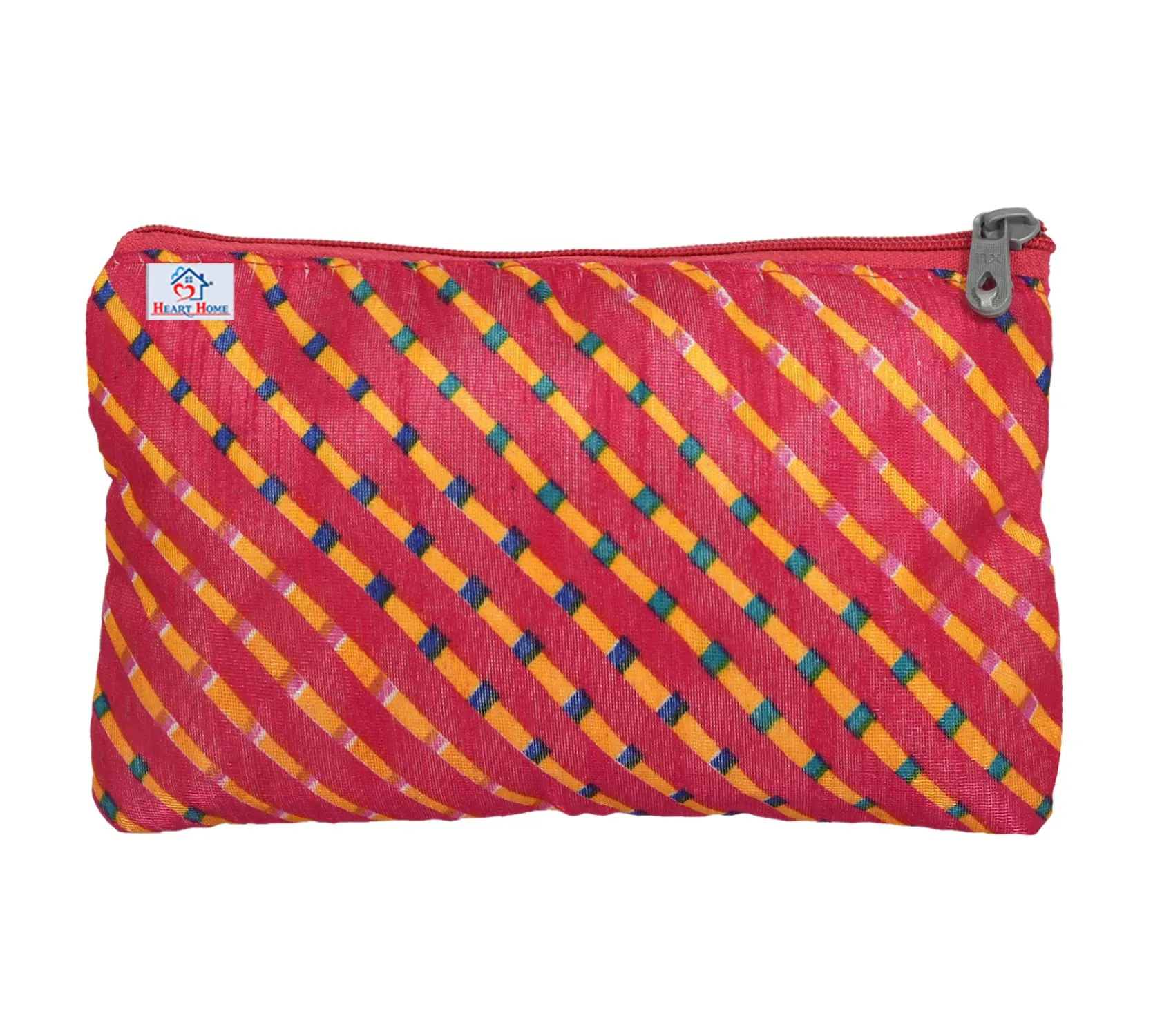Heart Home Polyester Lining Print Purse For Woman/Girls Set Of 2 (Pink) 54HH4343.