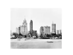 Historic Detroit River Skyline Black and White Luster or Canvas Print $35 - $430