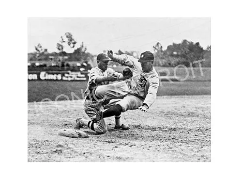 Historic Tigers Base Slide Black and White Luster or Canvas Print $35 - $430
