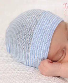 Infanteenie Beenie Blue/White Newborn Hat