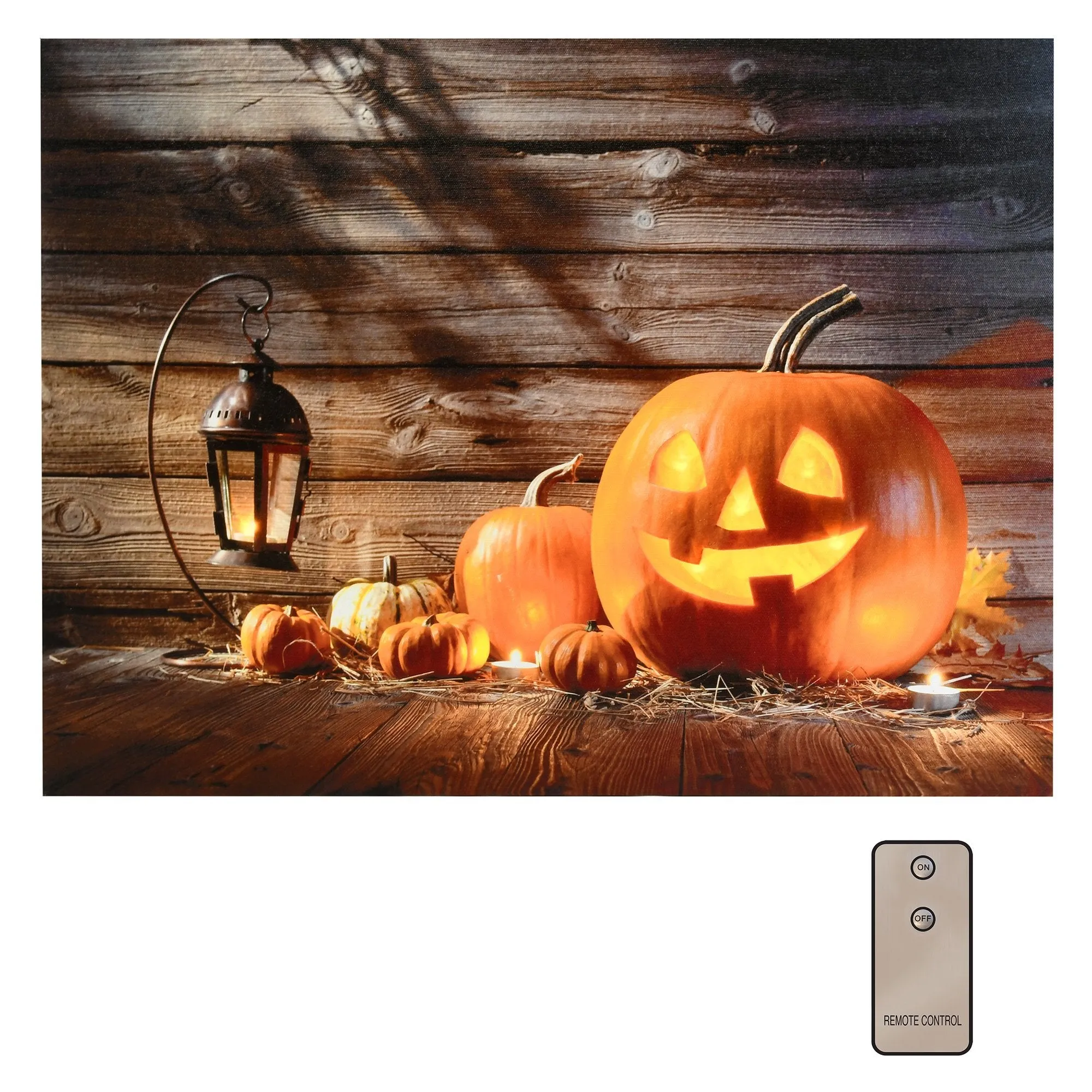 Jack O' Lantern Battery Operated LED Lighted Wall Art