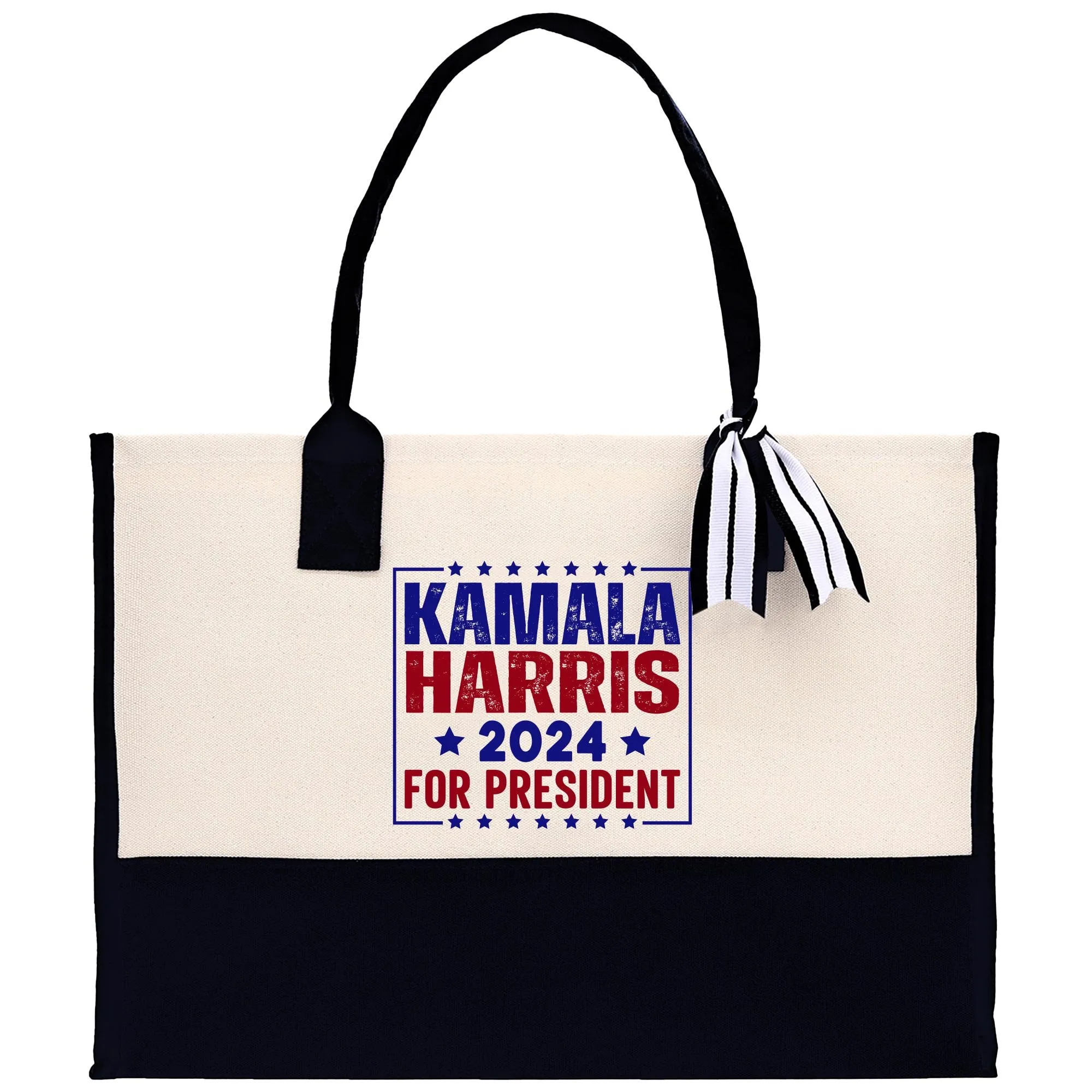 Kamala Harris 2024 Cotton Canvas Tote Bag Kamala Harris Supporter Bag Madam President Tote Gift for Harris Supporter (KHTB1002)